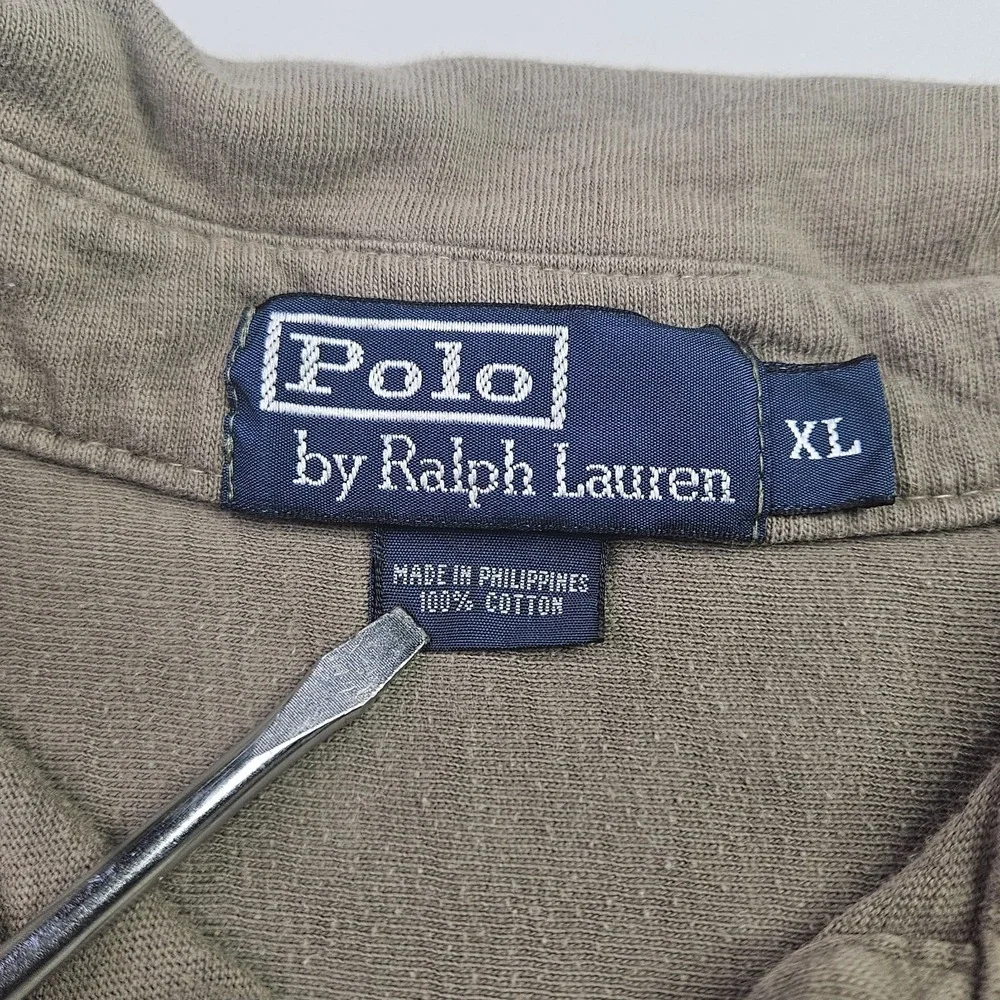 Polo Ralph Lauren Men's XL Short Sleeve Knit Polo Shirt Brown Taupe 100% Cotton
